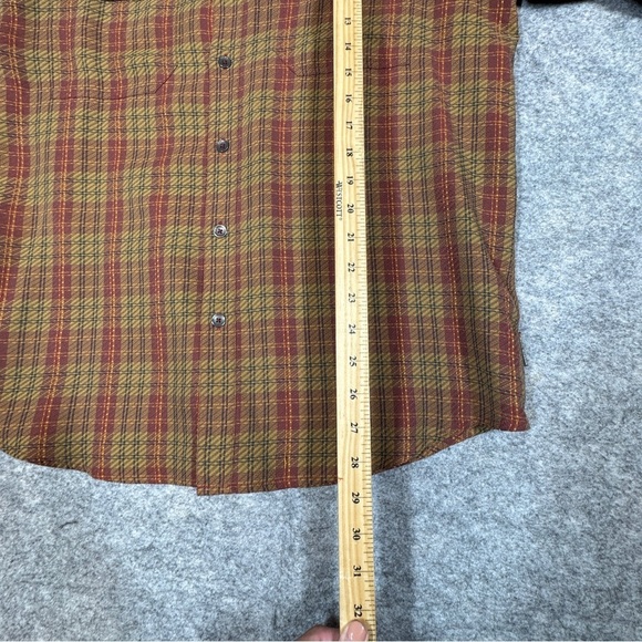 Royal Robbins Plaid Button Down Shirt Brown Red Yellow Size L Outdoor Casual - Picture 9 of 16